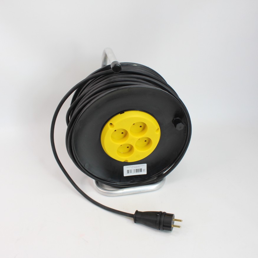 Удлинитель силовой на катушке для алмазного бурения с 4-мя розетками 2х2,5 50 метров