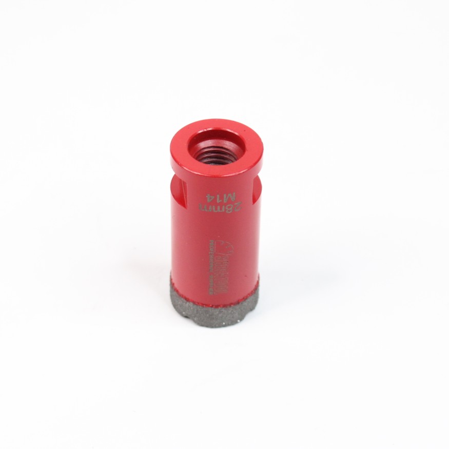 Алмазная коронка для плитки 28мм M14 высота сегмента 10мм