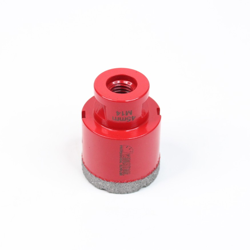 Алмазная коронка для плитки 45мм M14 высота сегмента 10мм