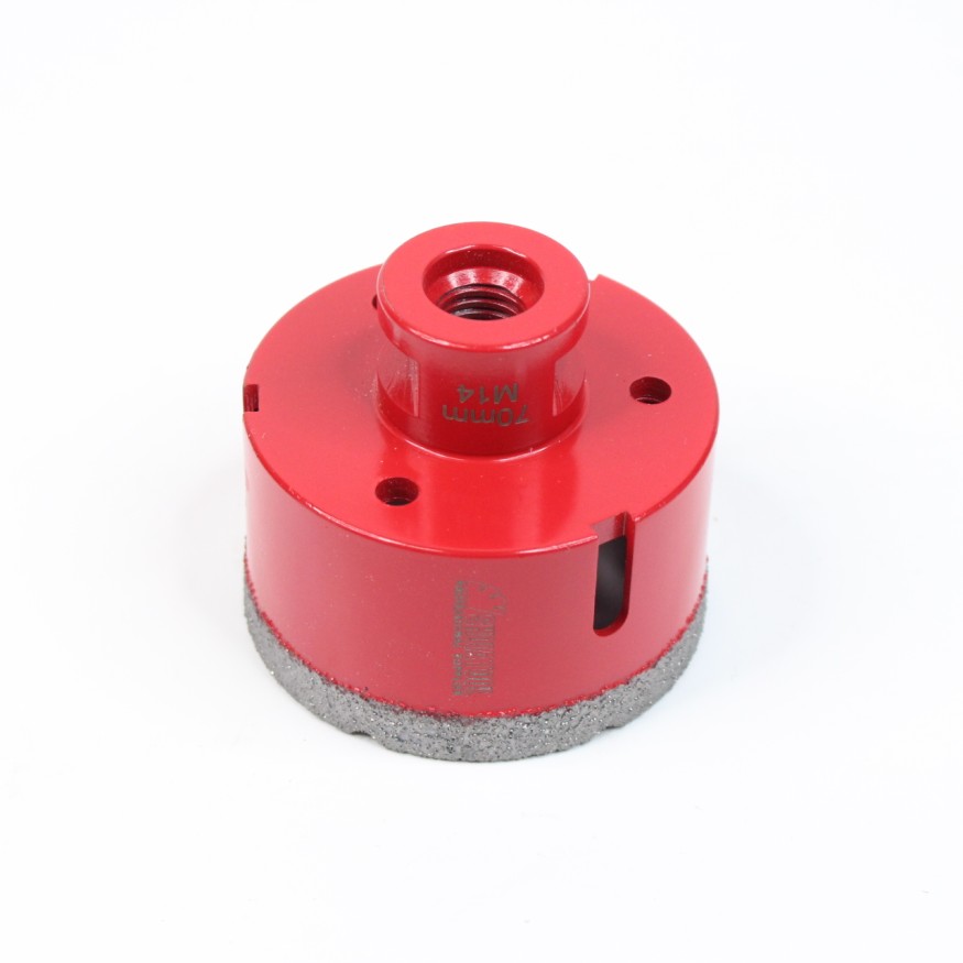 Алмазная коронка для плитки 70мм M14 высота сегмента 10мм