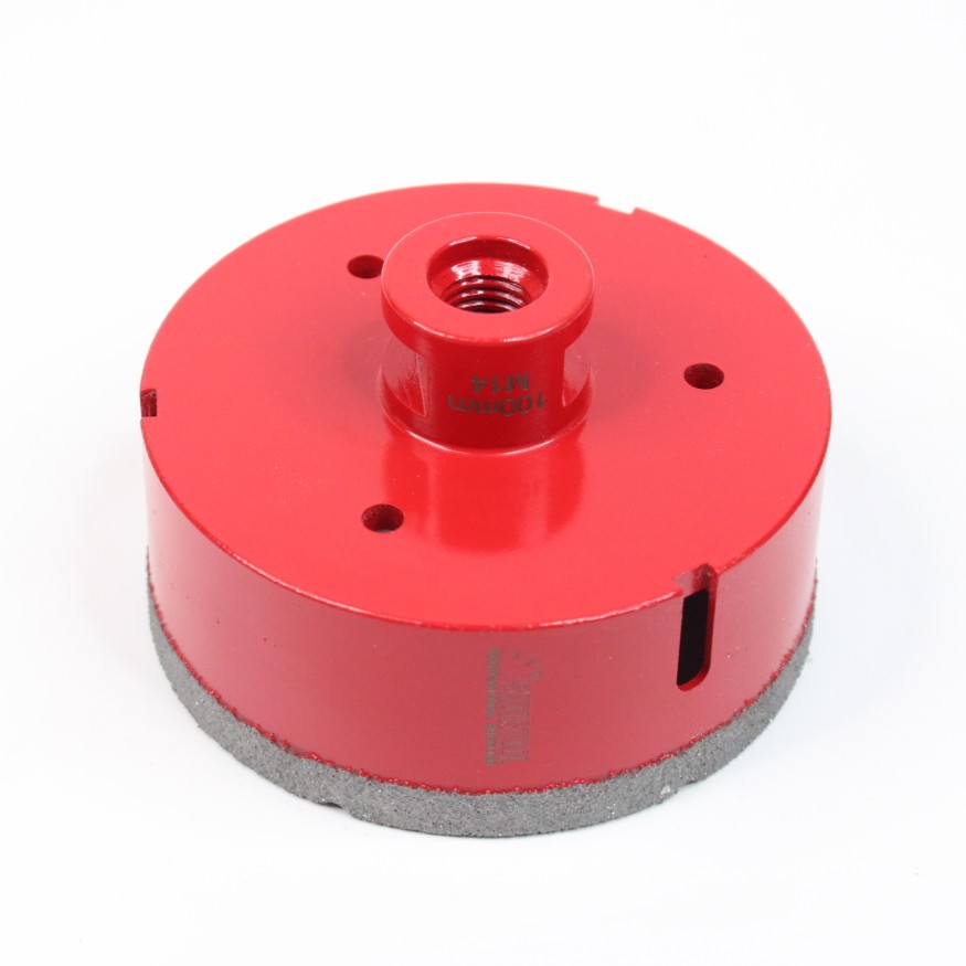 Алмазная коронка для плитки 100мм M14 высота сегмента 10мм