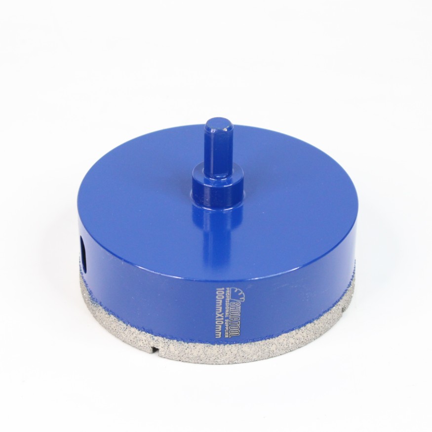 Алмазная коронка для плитки 100мм высота сегмента 10мм Шестигранник длина 65мм