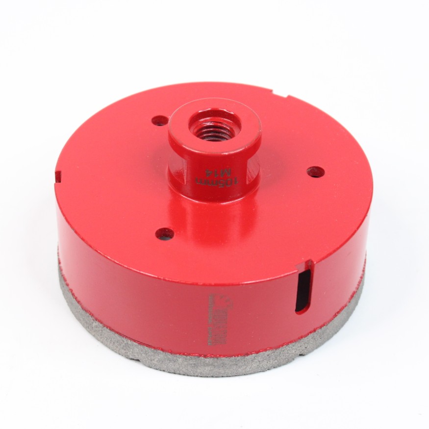 Алмазная коронка для плитки 105мм M14 высота сегмента 10мм