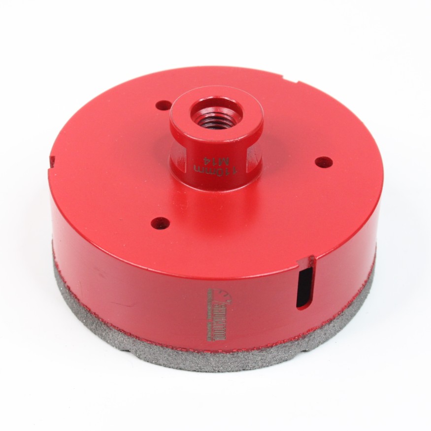 Алмазная коронка для плитки 110мм M14 высота сегмента 10мм