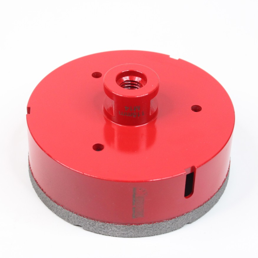 Алмазная коронка для плитки 115мм M14 высота сегмента 10мм