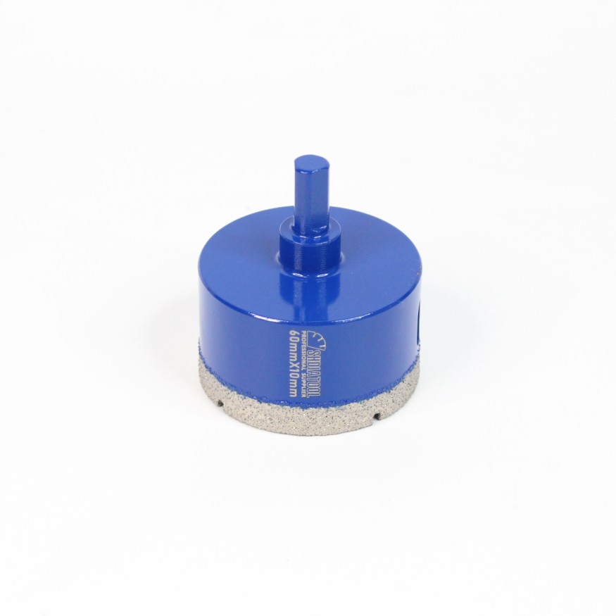 Алмазная коронка для плитки 60мм высота сегмента 10мм Шестигранник длина 65мм