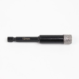 Алмазная коронка для плитки 12мм высота сегмента 10мм Шестигранник длина 80мм