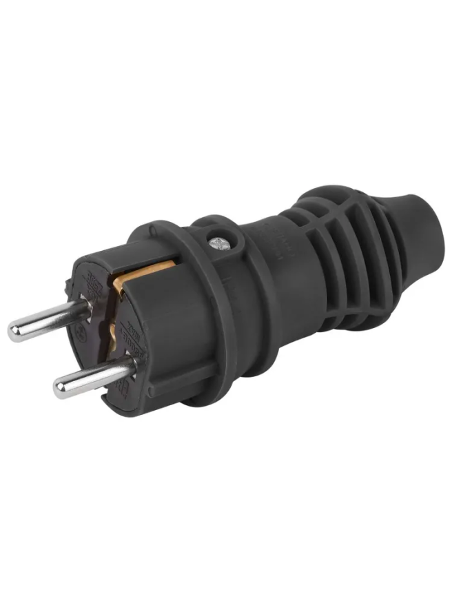 Вилка ЭРА VX13-B-IP44 каучуковая