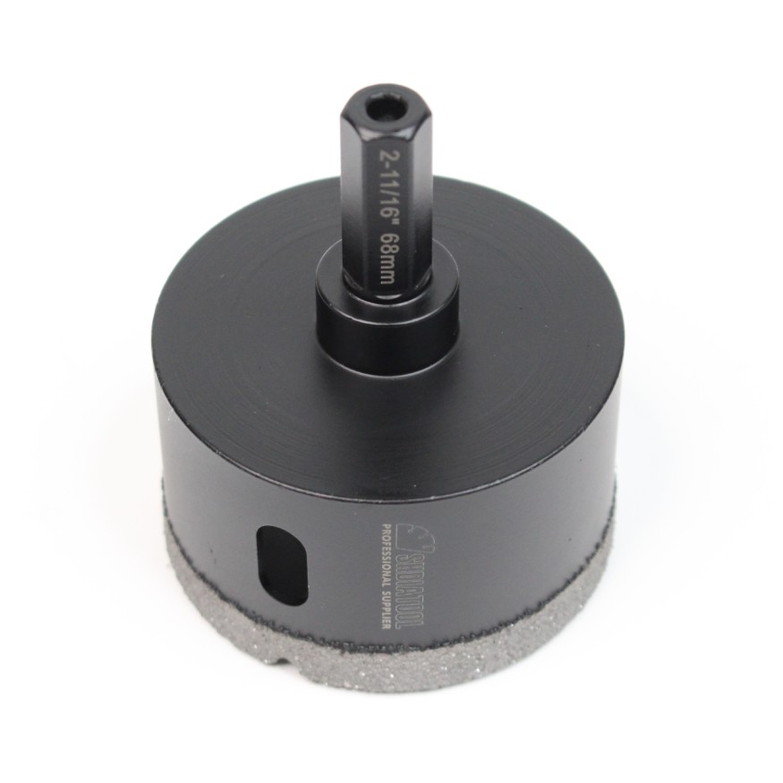 Алмазная коронка для плитки 68мм высота сегмента 10мм Шестигранник длина 80мм