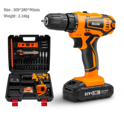 Аккумуляторная дрель шуруповерт 21V 19 предметов