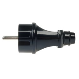 Вилка прямая 250 В с заземлением 16 А цвет черный